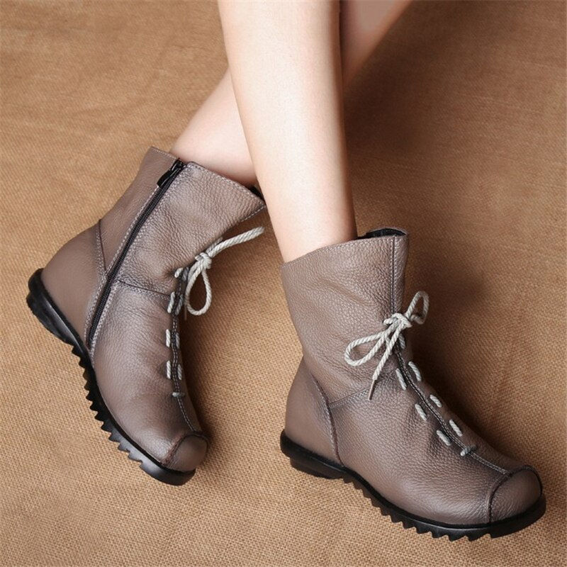 Thumbnail: Casual Autumn Winter Women's Boots Waterproof Leather Warm Snow Boots