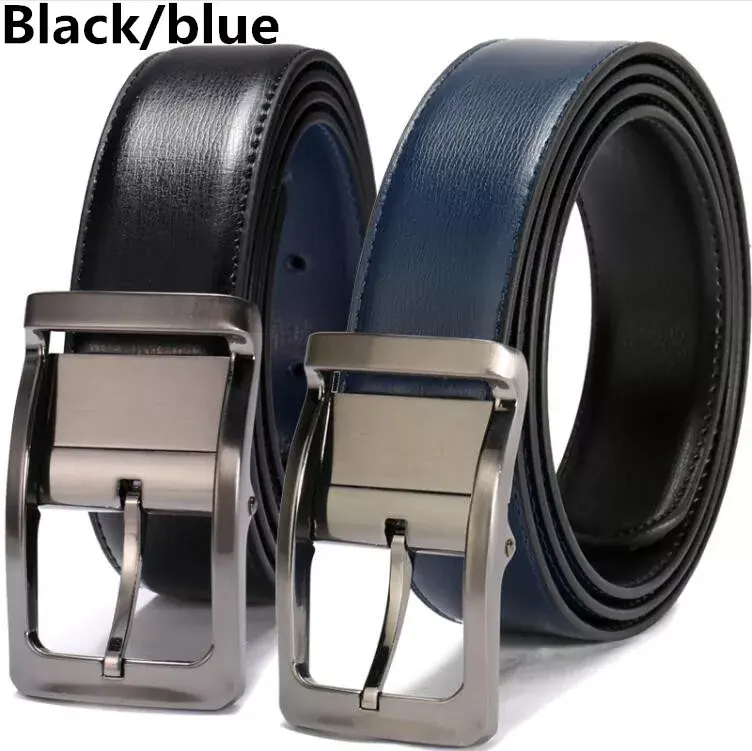 Thumbnail: 1Pcs Men's  Reversible Belt Rotated Buckle Two in One Big and Tall
