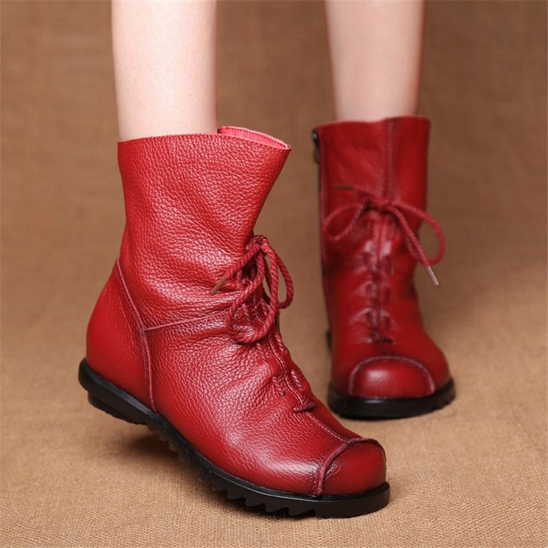 Thumbnail: Casual Autumn Winter Women's Boots Waterproof Leather Warm Snow Boots