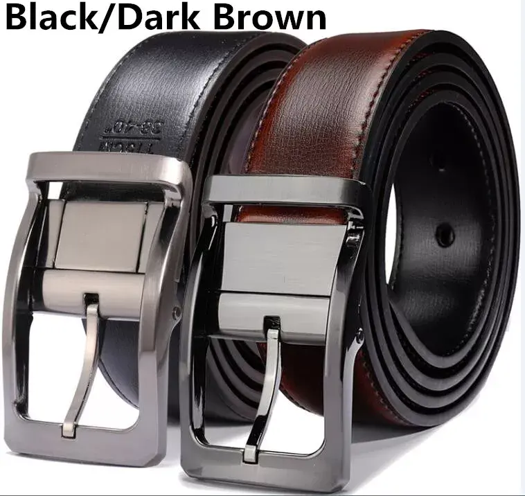 Thumbnail: 1Pcs Men's  Reversible Belt Rotated Buckle Two in One Big and Tall