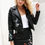 Thumbnail: Embroidery Faux Leather Jacket