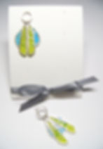 DragonFly Earrings, L.Blue & Lime