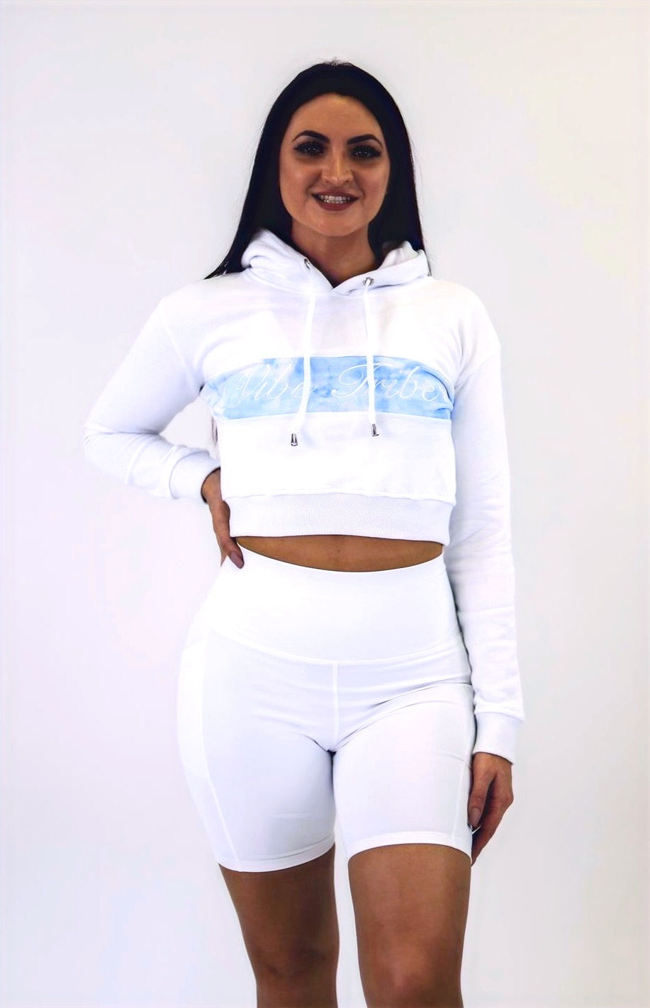 To Dye For Crop Jumper - Sky Blue