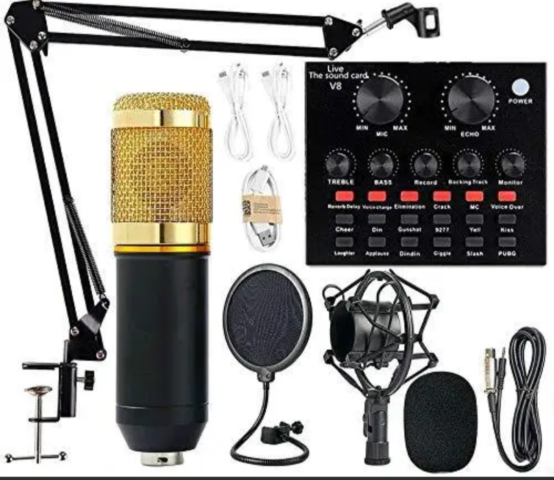Bm800 Microphone with V8 Soundcard Recording Kit