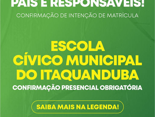 Pais de alunos interessados na nova Escola Cívico-Municipal do Itaquanduba devem confirmar intenção de matrícula
