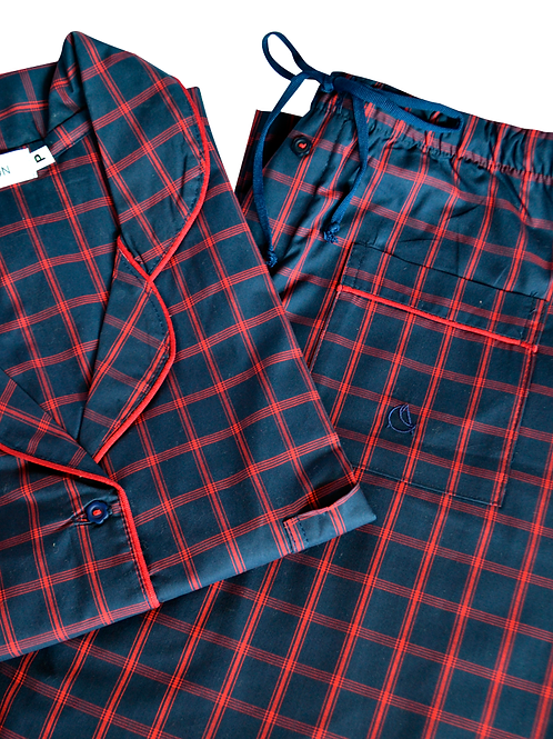 Conjunto Filó - azul com bordô