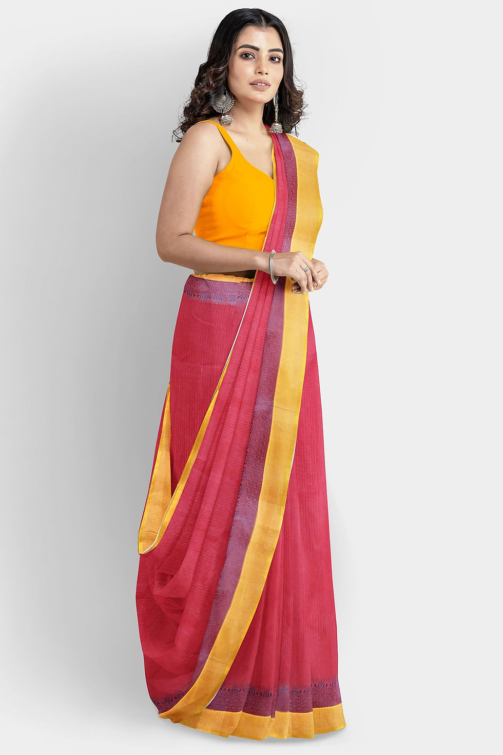 Thumbnail: Pure Cotton Tant Saree in Red