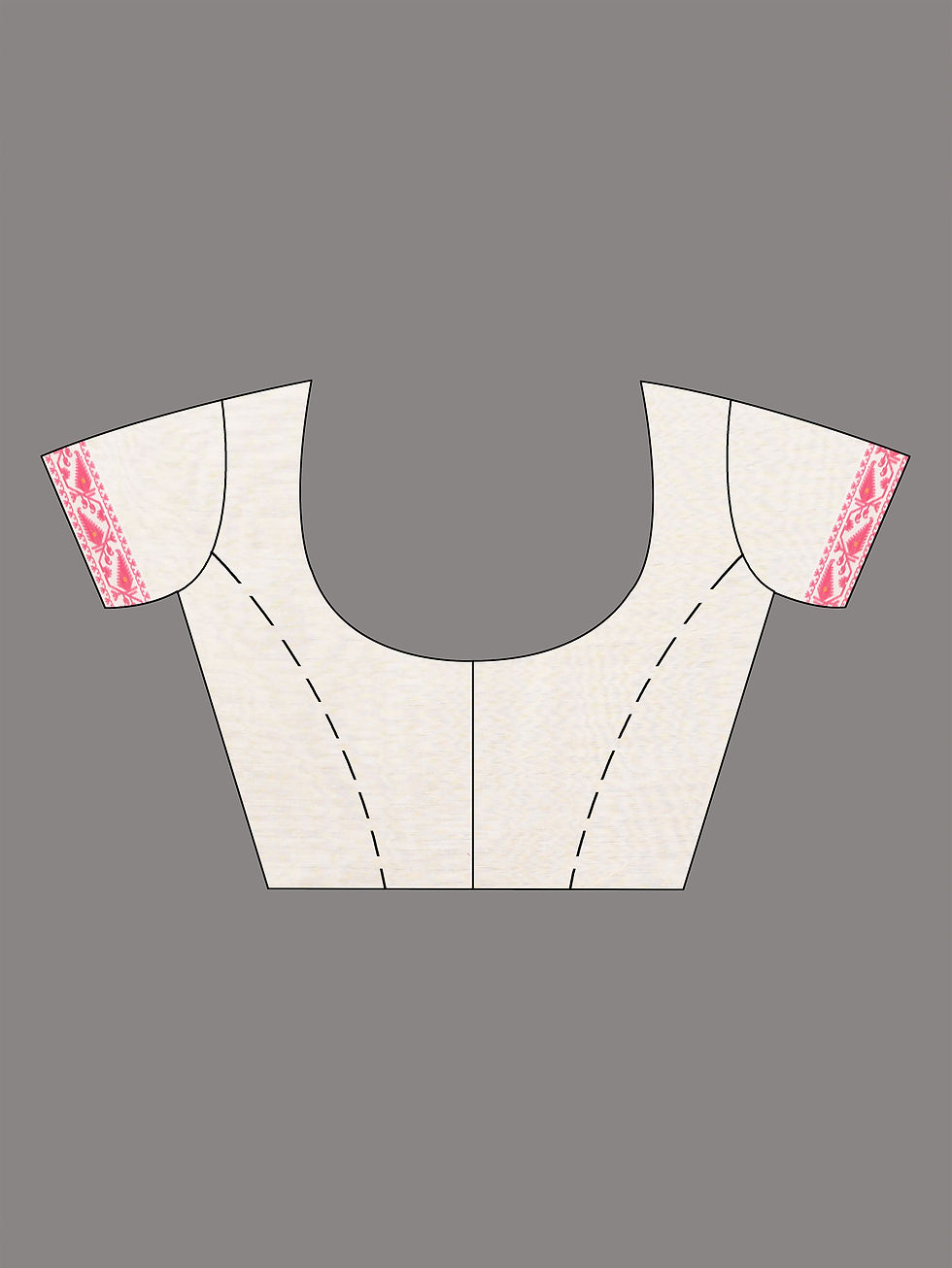 Thumbnail: WoodenTant Women’s Elegant Off White-Pink Dhakai Jamdani Saree for Women