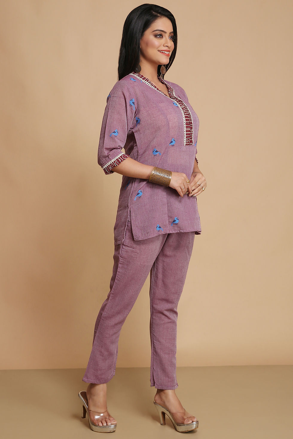 Thumbnail: Khadi Coord Set in Purple