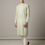 Thumbnail: Bengal Khadi Pista Green Embroidered Kurta - Pure Handloom Cotton