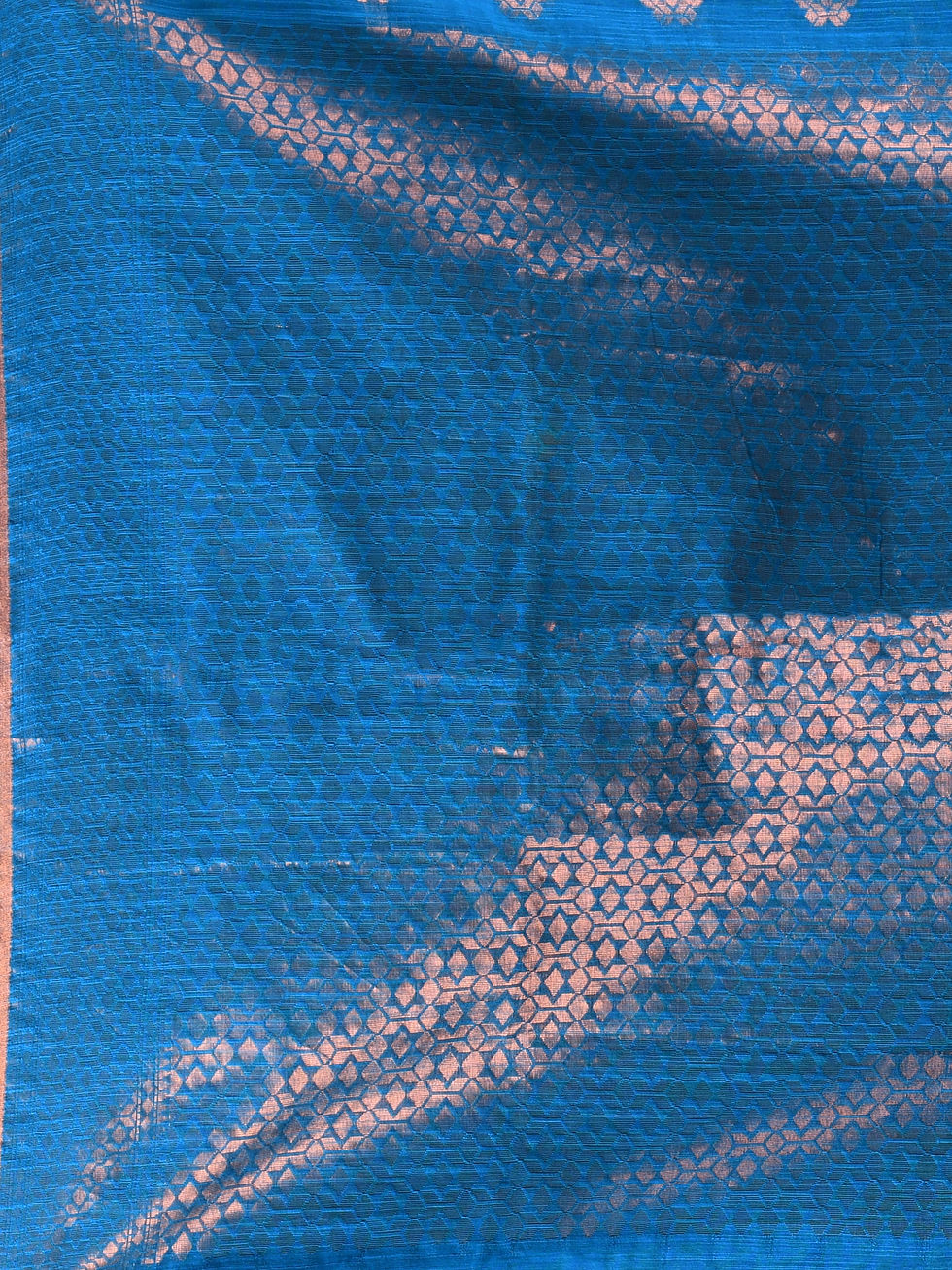 Thumbnail: Cotton Silk Handloom Zari Saree with Blouse Piece.