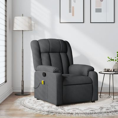 Fauteuil de massage inclinable, Gris foncé en tissu.
