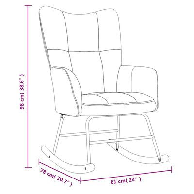Miniature : Chaise à bascule, Blanc crème Velours.