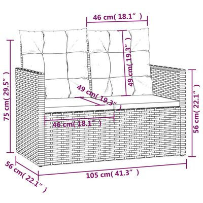 Miniature : Mobilier d'extérieur 4 pcs, avec coussins, Résine tressée Gris.
