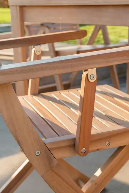 Miniature : Lot de 2 chaises de jardin, NATERIAL Solaris ,en acacia ,marron.