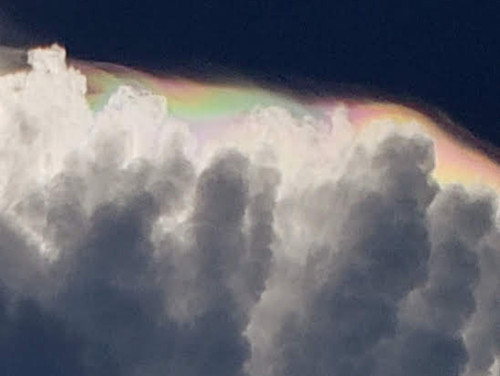Rainbows above the cloud tops. Aug 2018