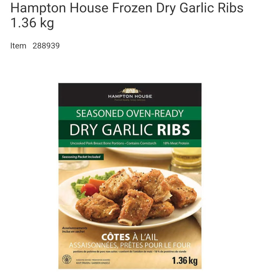 Dry Ribs Frozen