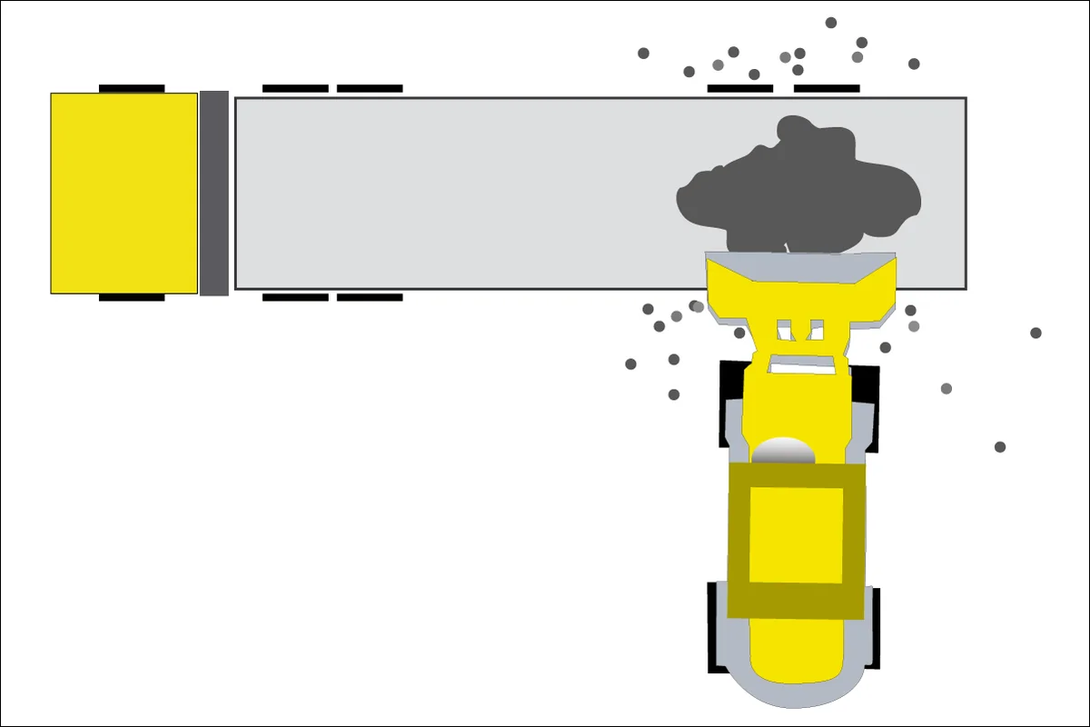 CLEANsweep V-Concept Kehrbesen im Vergleich zur rotierenden Kehrmaschine – Grafik