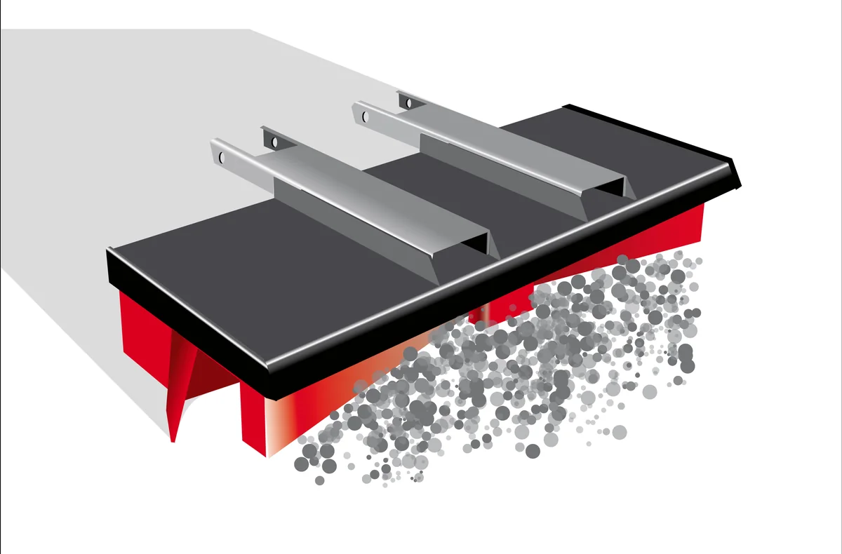 CLEANsweep V-Concept Kehrbesen im Vergleich zur rotierenden Kehrmaschine – Grafik