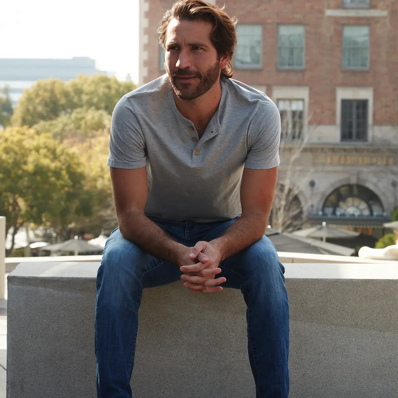 Solid Slub Henley shirt by PX