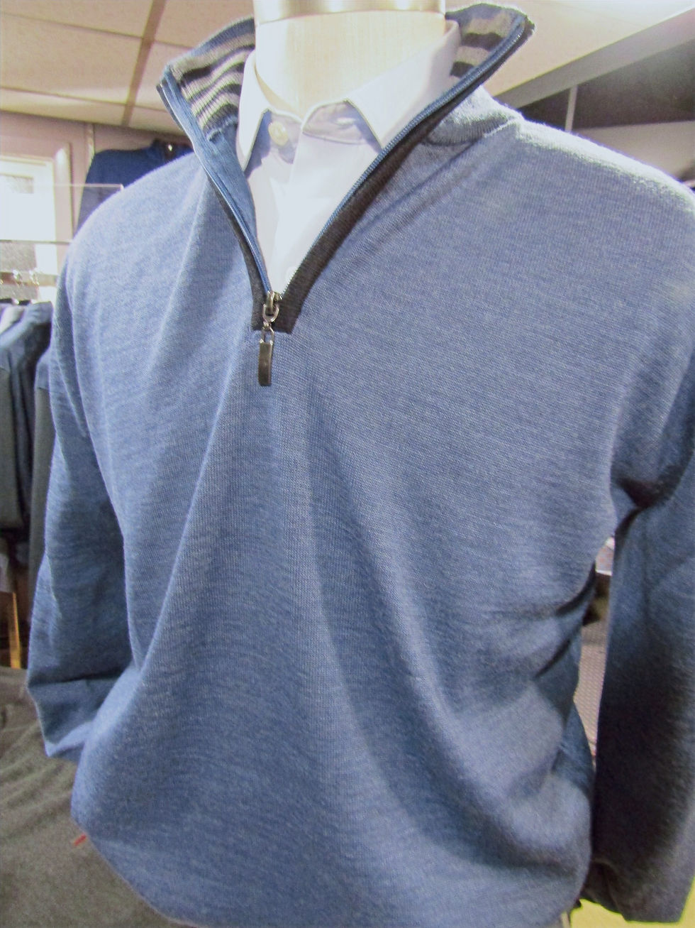 SLATE BLUE knockout sport 1/4 Zip Sweater