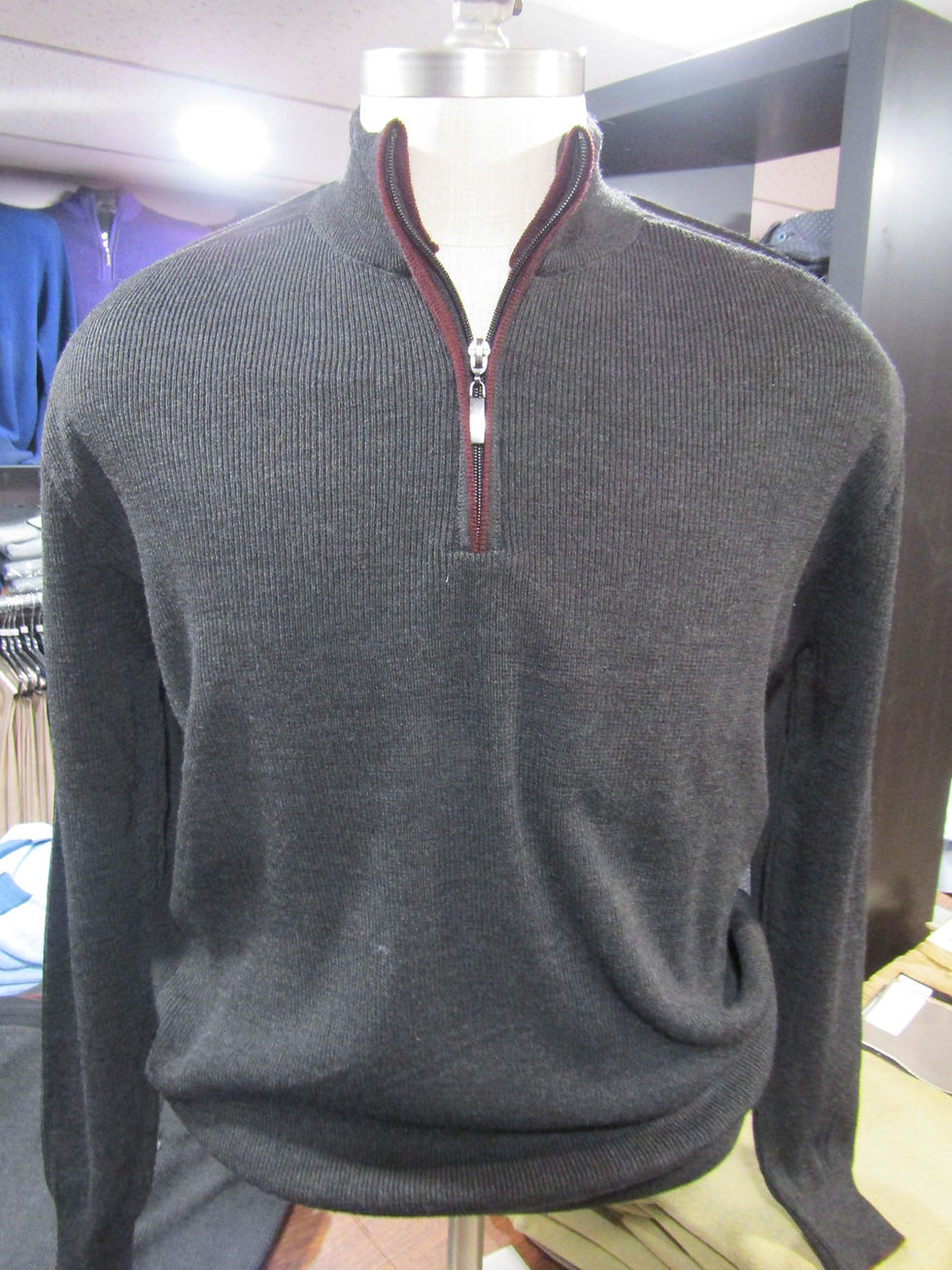 RGB Premium by Bresciani. Charcoal Ribbed merino blend