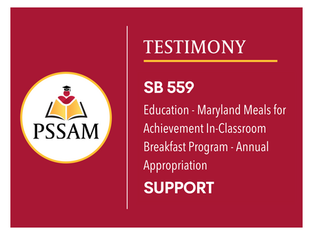 SB 559 Education - Maryland Meals for Achievement In-Classroom Breakfast Program - Appropriation
