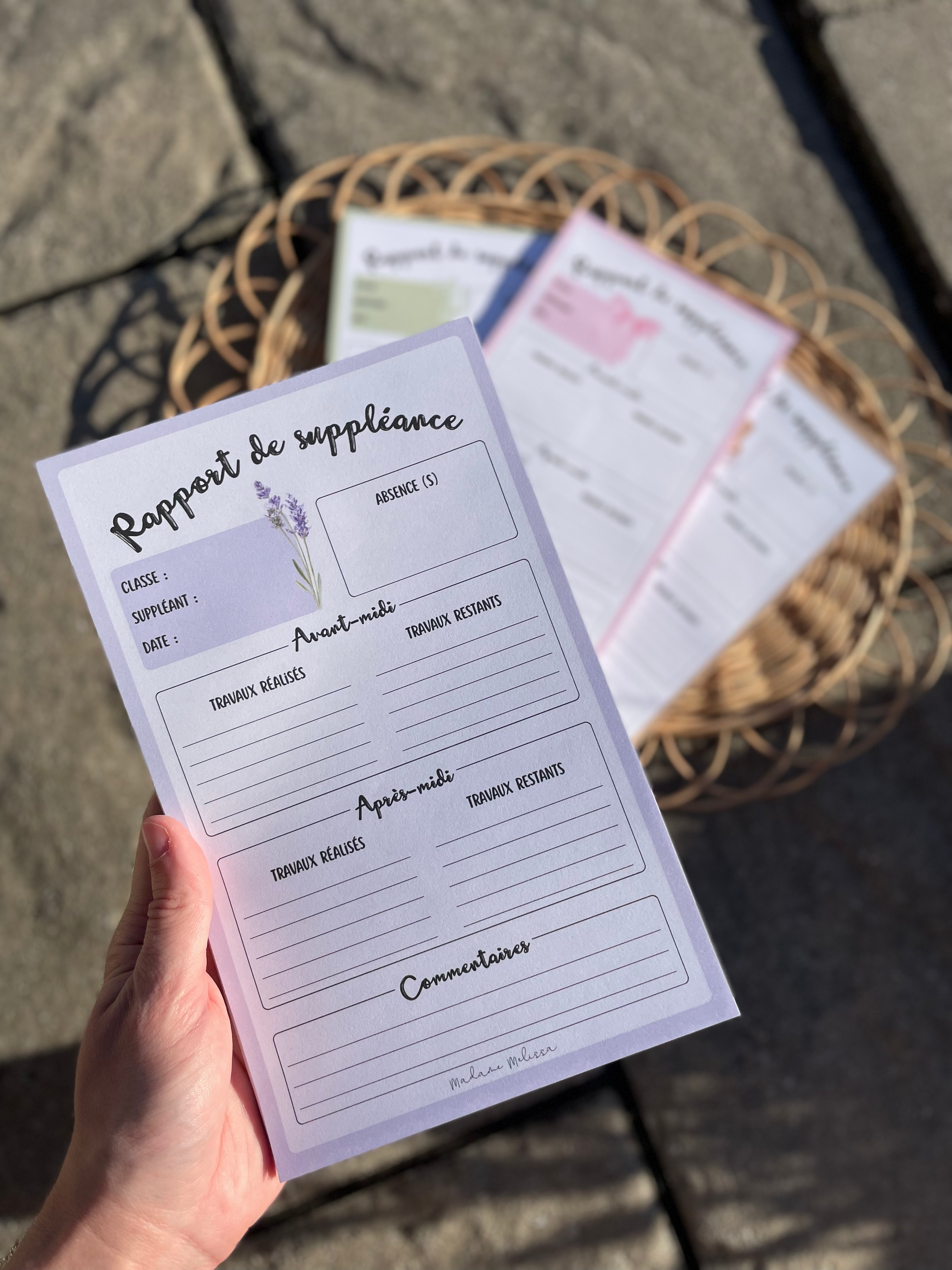 Bloc-notes suppléance LAVANDE