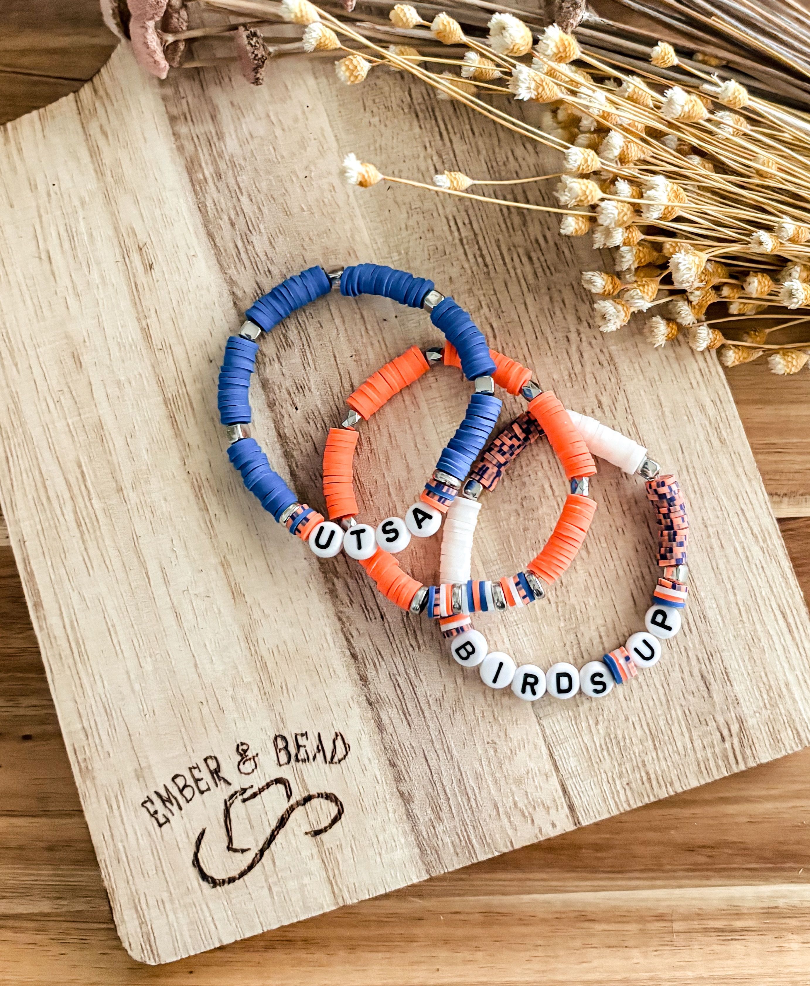 Birds Up Beaded Heishi Bracelet Set