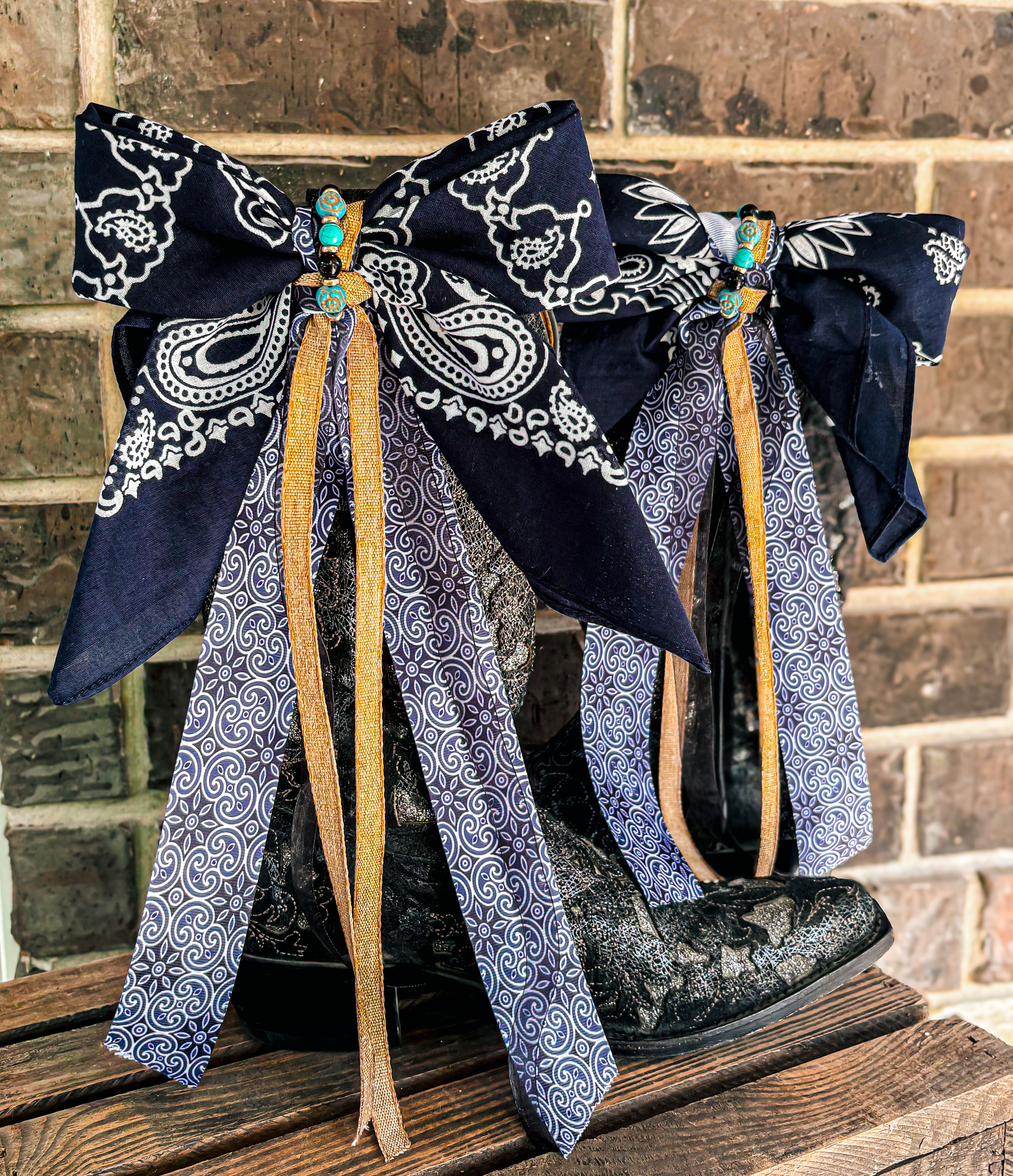 Bandana Ribbon Boot Bows