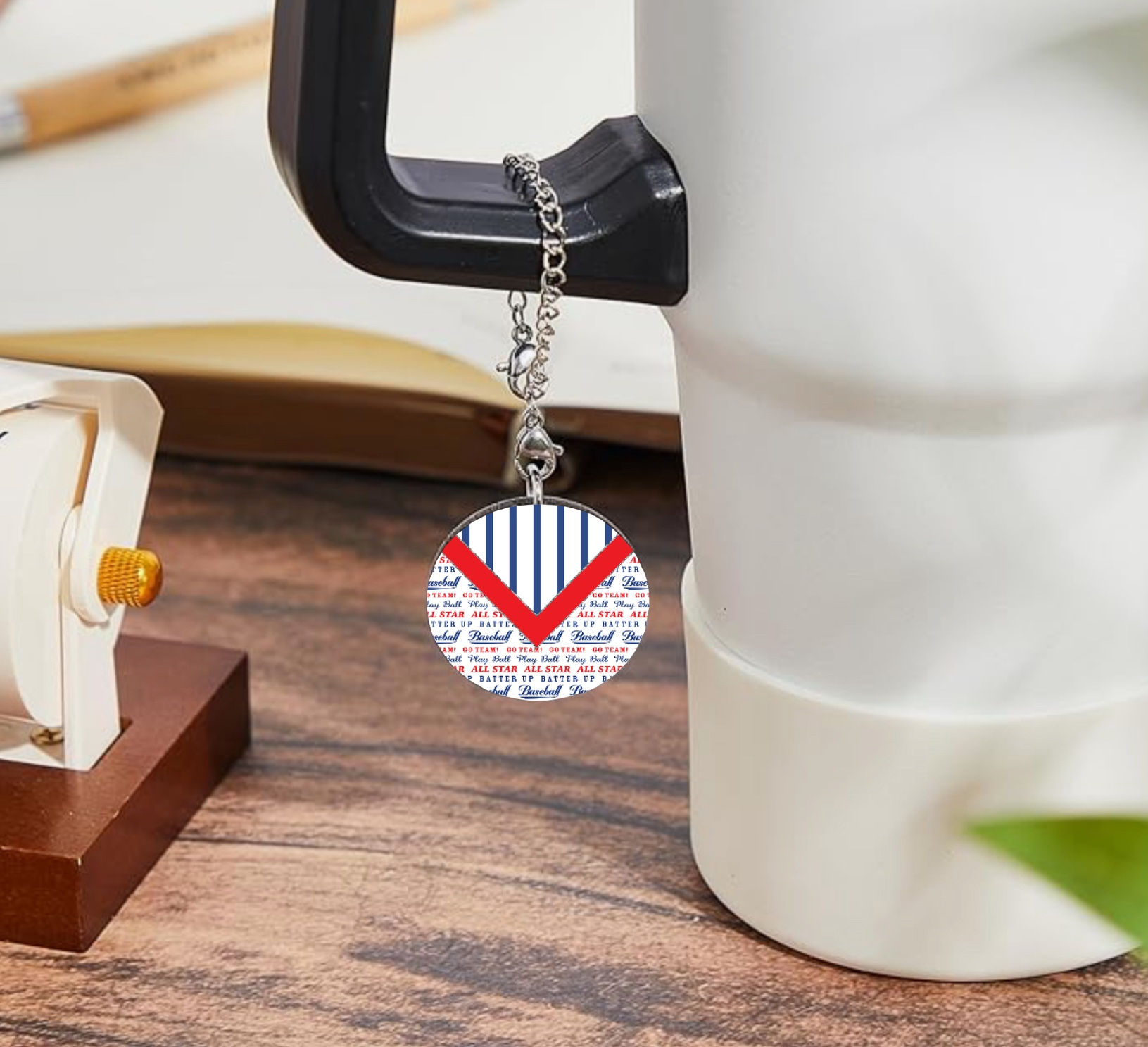 V Split Baseball Charm