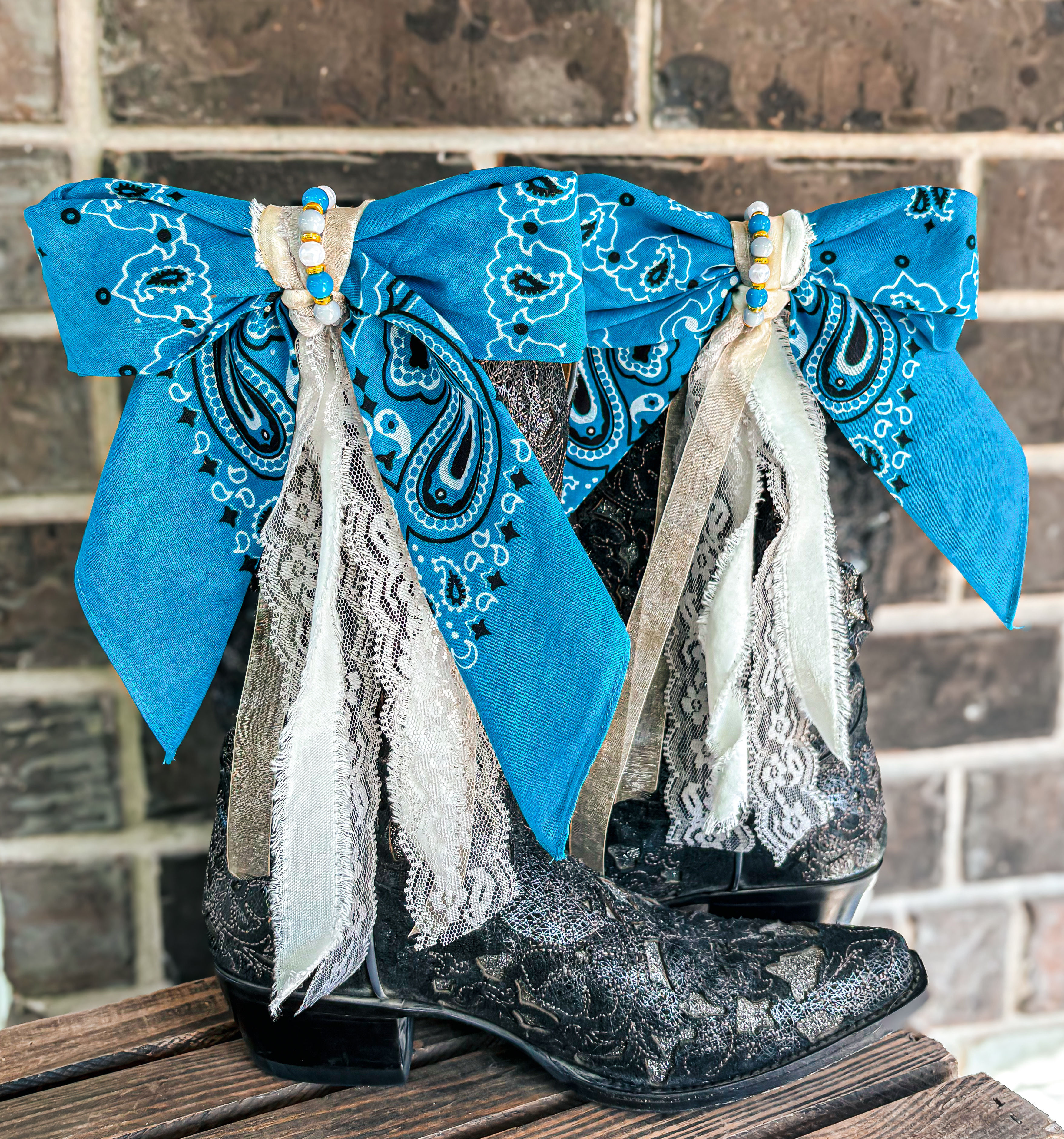 Bandana Ribbon Boot Bows