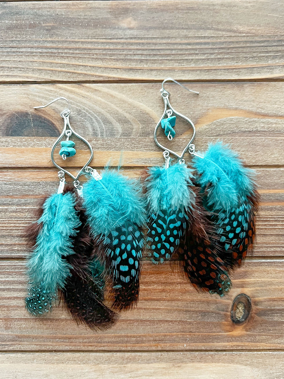Western Feather Drop Earrings