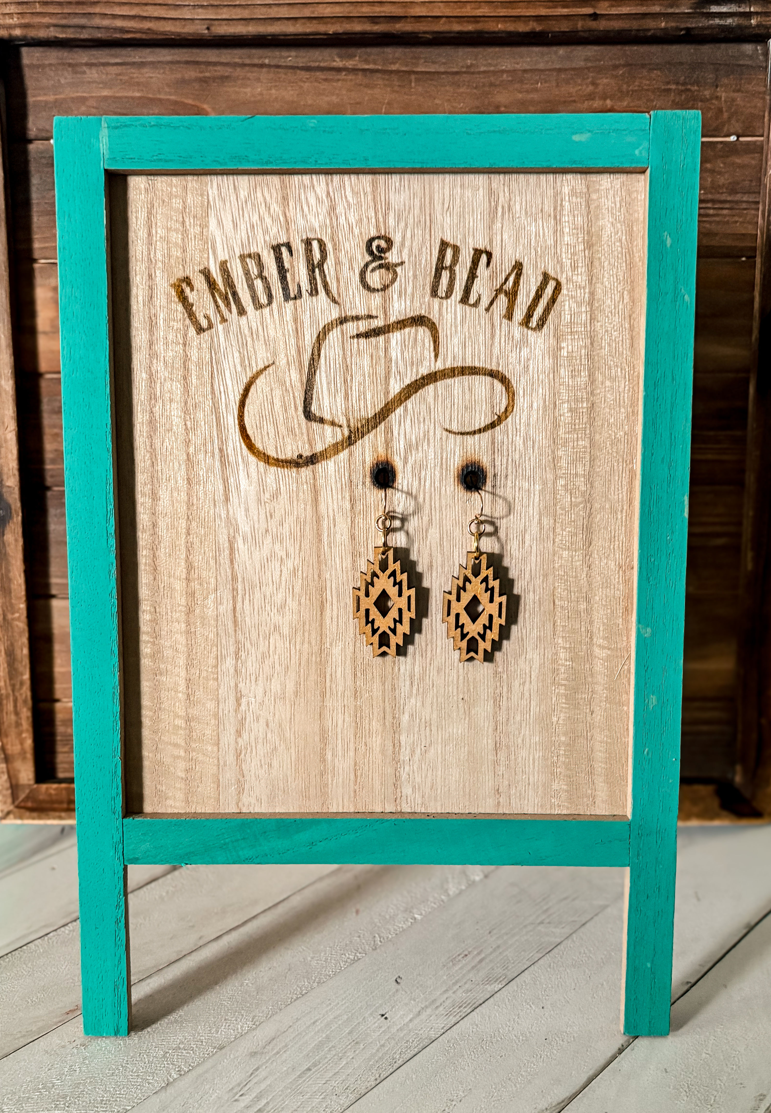 Gold Aztec Cutout Earrings