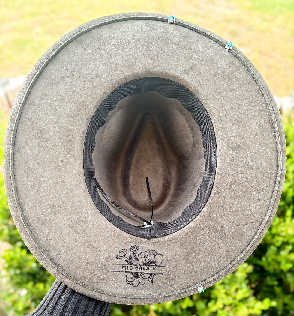 Thumbnail: Hand Burned & Painted Hat- Teal Paisley