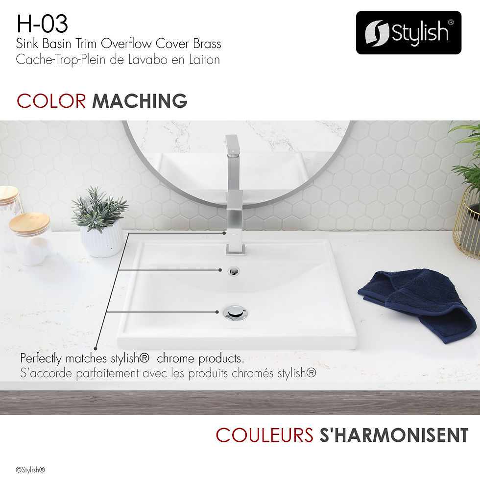 Thumbnail: STYLISH Sink Basin Trim Overflow Cover H-03