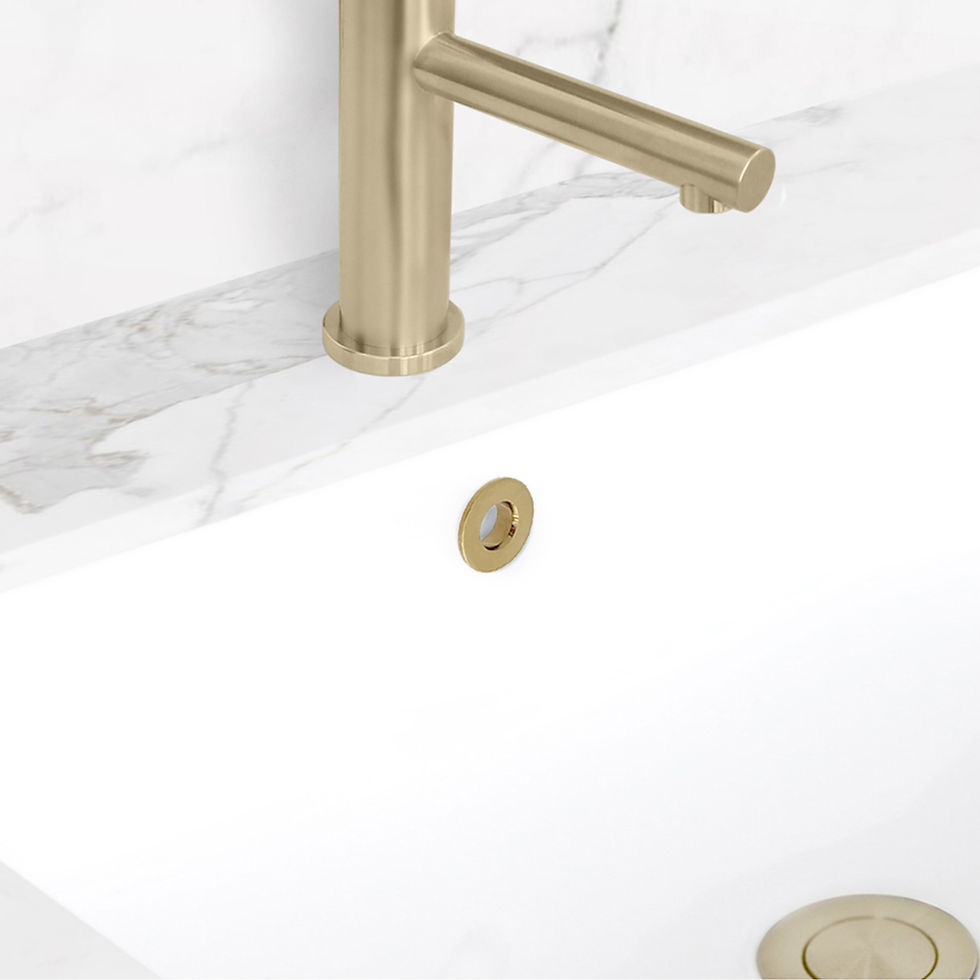 Miniature : STYLISH Brushed Gold Sink Basin Trim Overflow Cover H-05