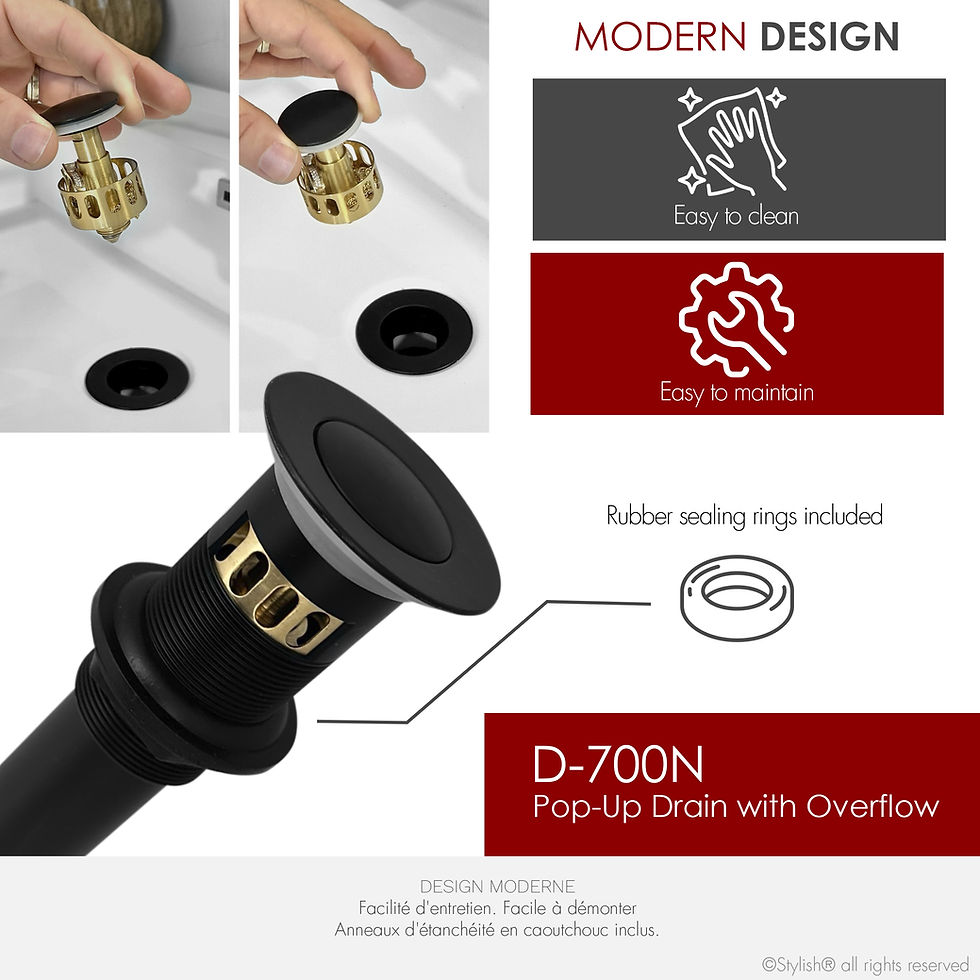 Thumbnail: POP-UP DRAIN WITH OVERFLOW D-700N NEW DESIGN