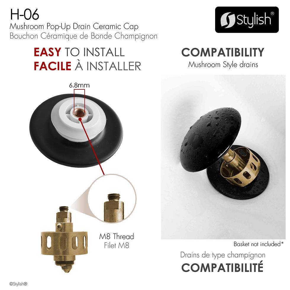 Miniature : STYLISH POP-UP DRAIN CERAMIC CAP H-06