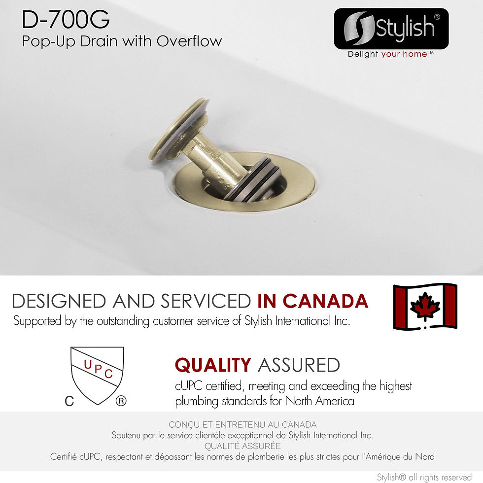 Thumbnail: POP-UP DRAIN WITH OVERFLOW D-700G NEW DESIGN