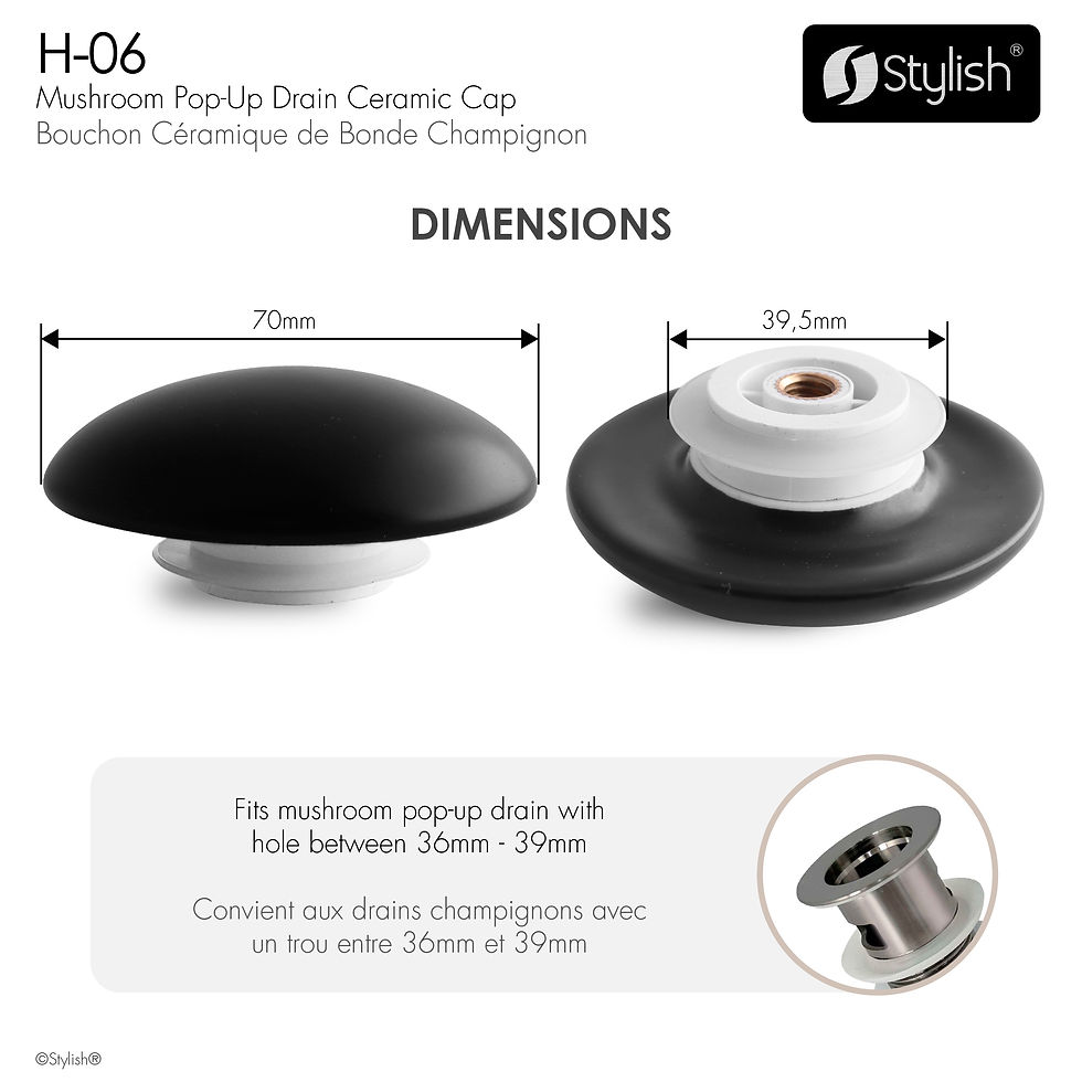 Miniature : STYLISH POP-UP DRAIN CERAMIC CAP H-06
