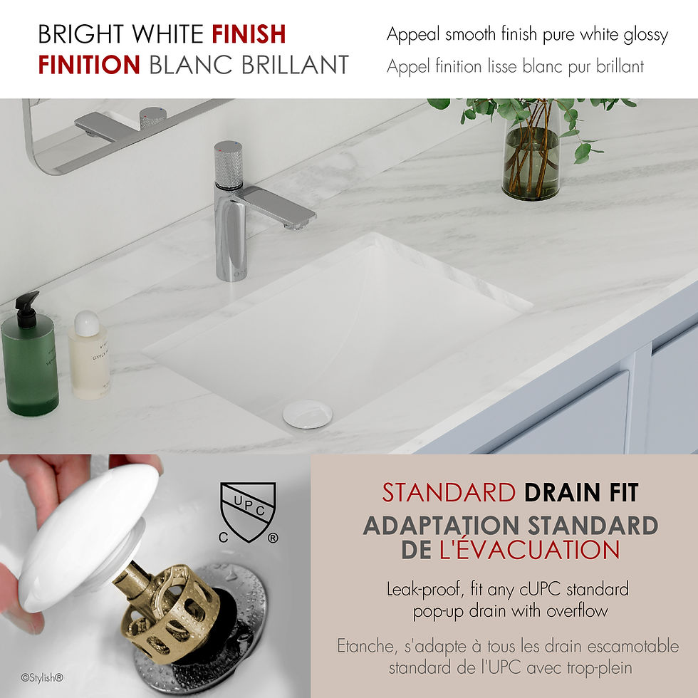 Thumbnail: STYLISH 18'' Undermount Bathroom Sink TRENDY P-201D