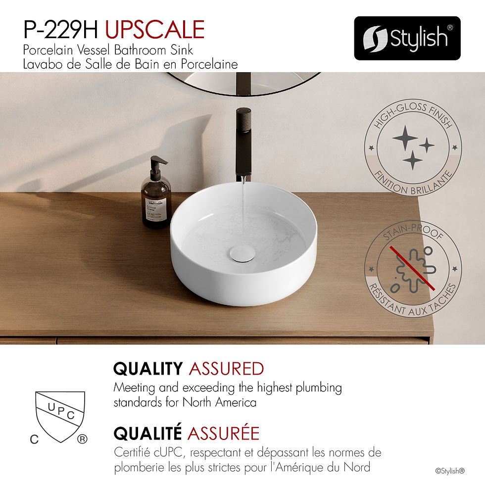 Thumbnail: STYLISH 14 1/8'' Vessel Bathroom Sink Upscale P-229H