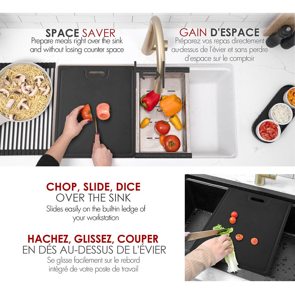 Miniature : STYLISH WORKSTATION SINK BLACK CUTTING BOARD A-925
