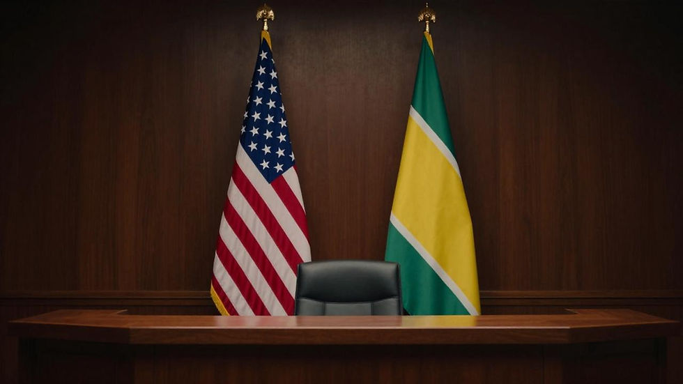 American and Guyanese flags at a Pentagon signing ceremony for the enhanced defense partnership, October 2026