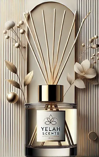 DALL·E 2024-09-21 18.41.32 - A high-class and luxurious graphic design of a reed diffuser