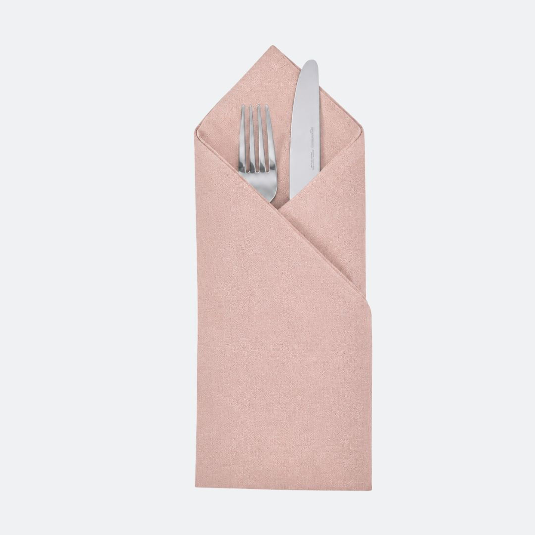 Serviette rose poudré