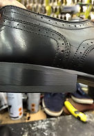 Close up of repaired shoe heel