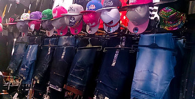 Jeans and baseball caps