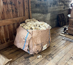 Wool that has been sheared at the Palliser Ridge farm ready to be used for the blankets